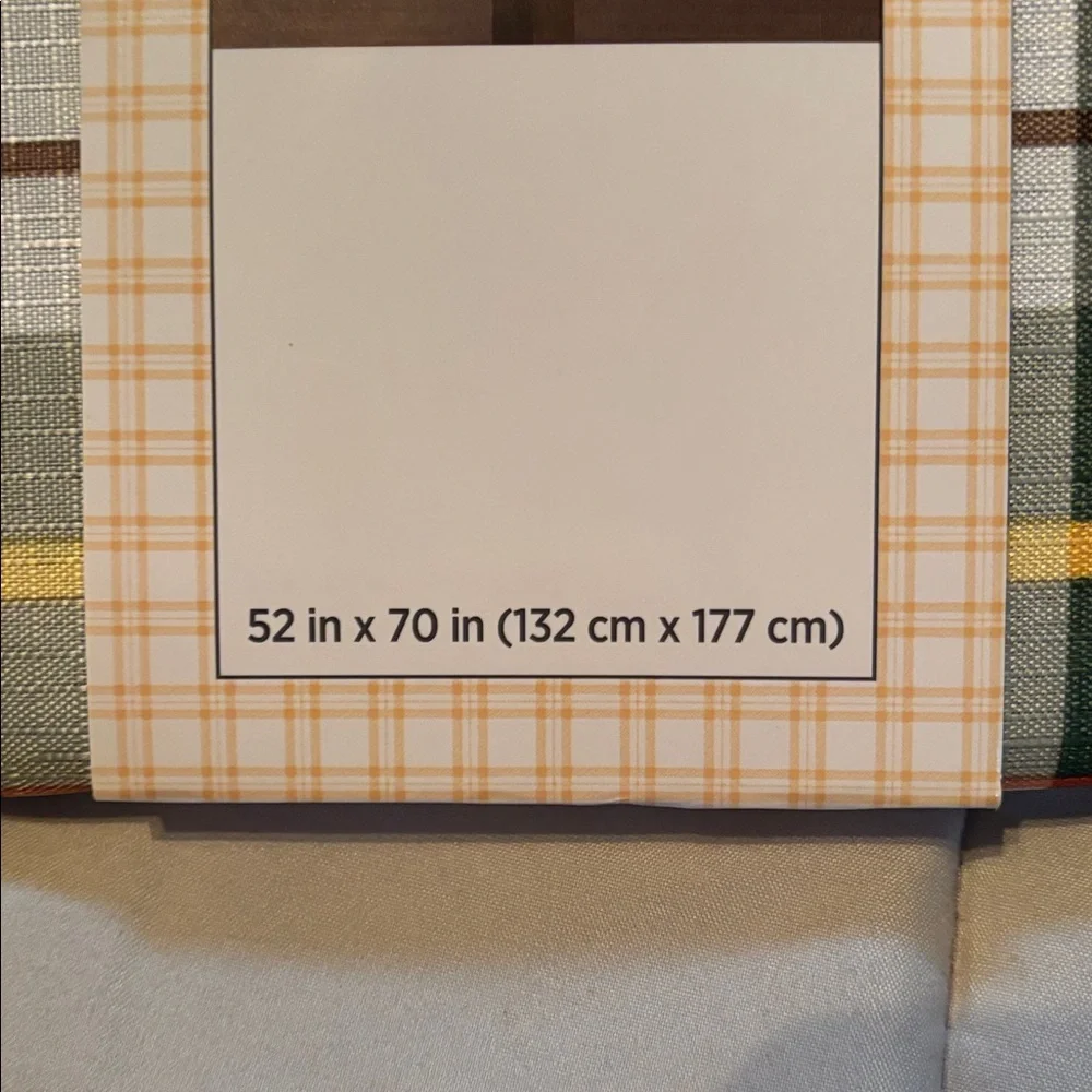 Plaid Fabric Tablecloth 52 inches x 70 inches